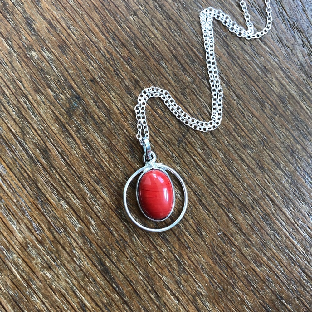 Coral gemstone necklace NWOT